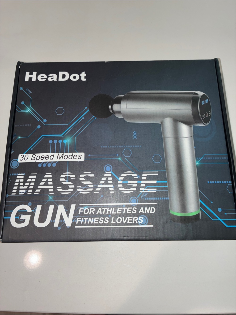 HEADOT Brand Massage Gun Like New Complete With All Attachments Great For Travel
